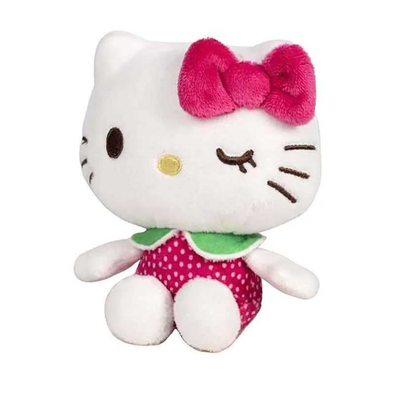 Hello Kitty سانريو هالو كيتي وأصدقائها ماكدونيا هالو كيتي المعطرة بالفراولة مع عين تومض دمية صغيرة محشوة (12 سم، وردي/أبيض/أخضر) - Image 2